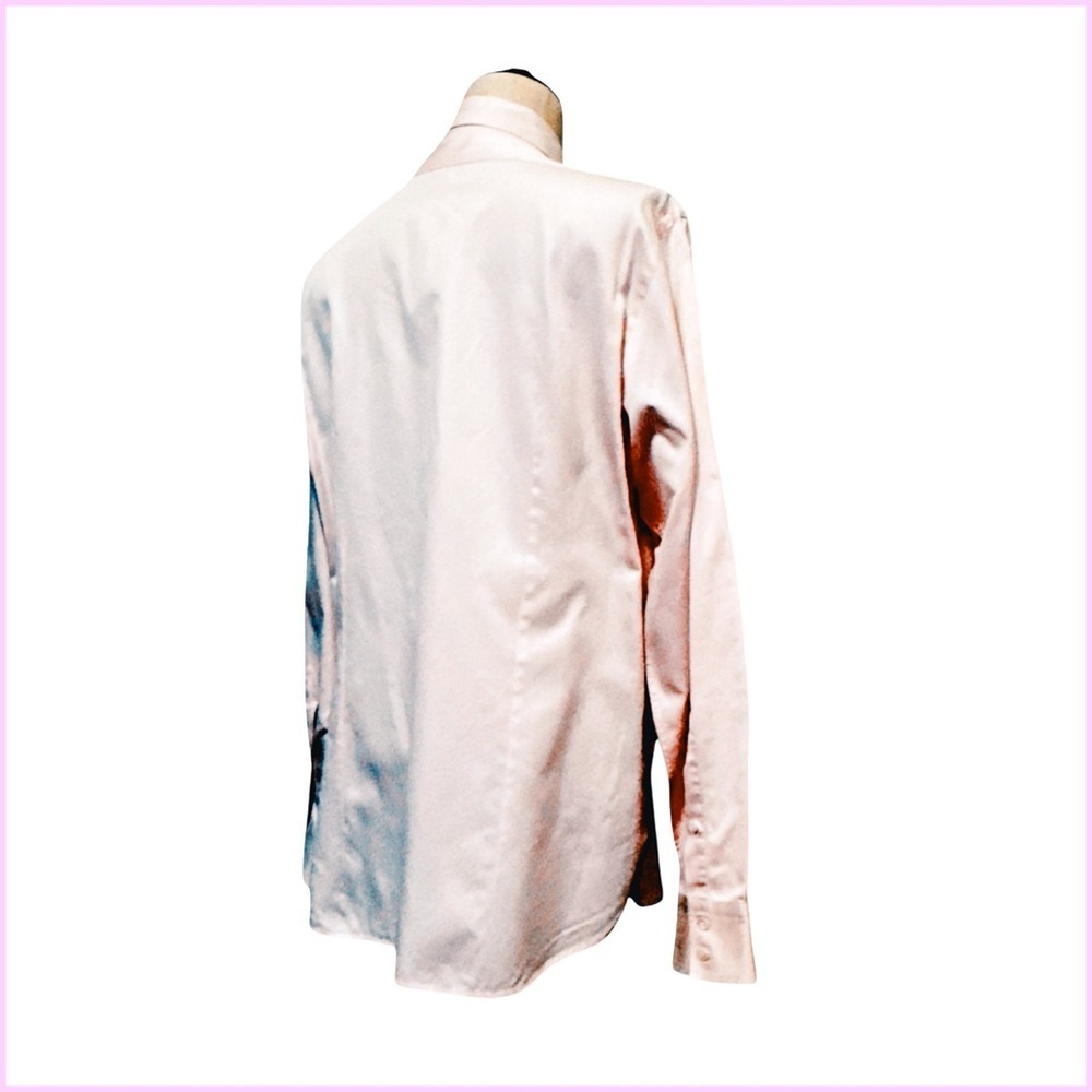 Brioni Men’s Pure Cotton Dress Shirt. Pink. 44” x 17.5” - Picture 4 of 10